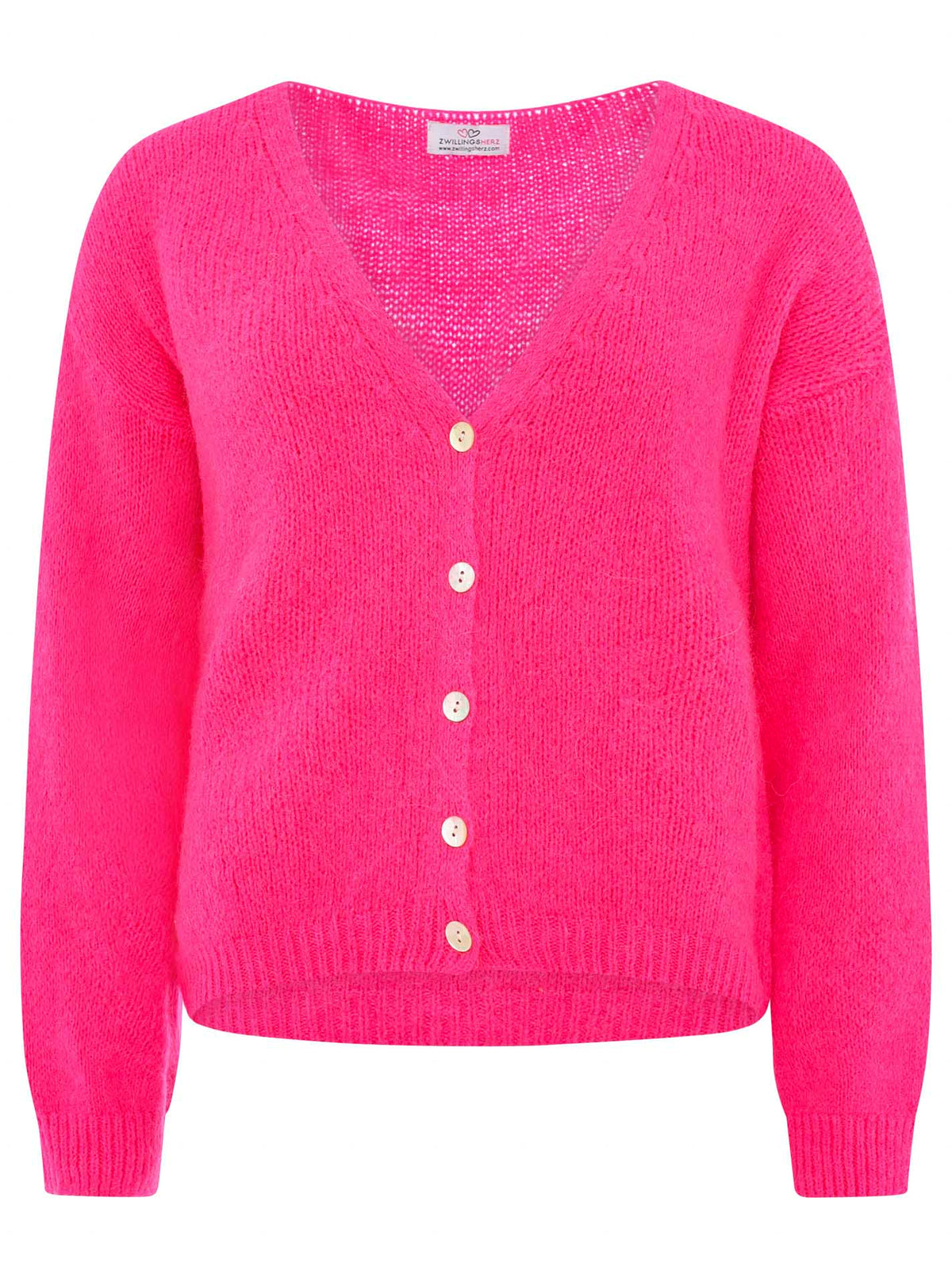 Zwillingsherz - Weicher Alpaka Cardigan - Pink