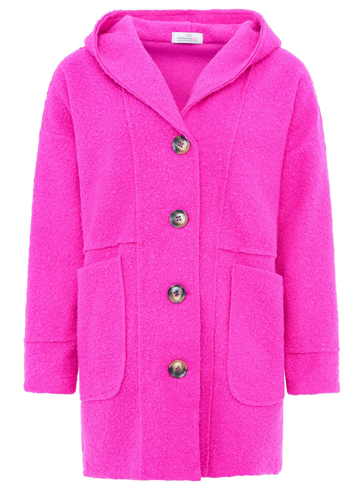 Zwillingsherz Teddy Plüsch Mantel - Pink