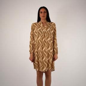 Design Kleid - Beige/Weiß