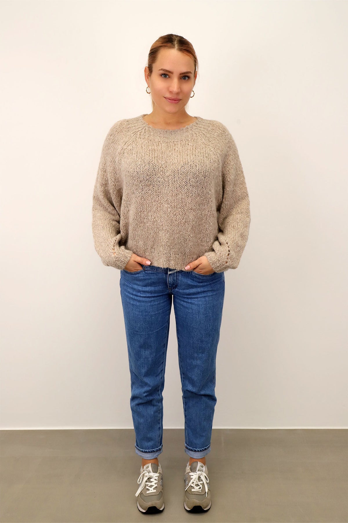 Pullover kurz "Vintage" - Taupe