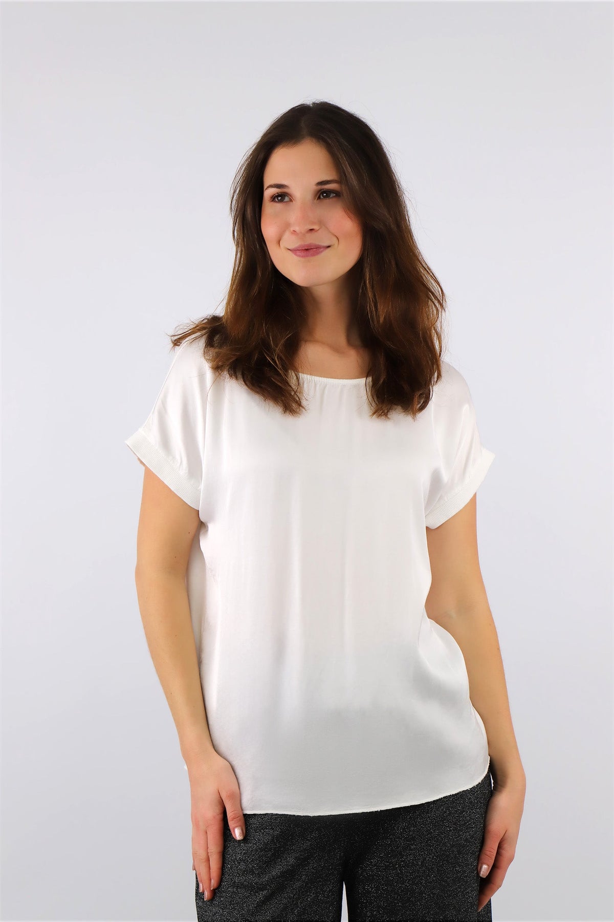 ST Selected Touch Seiden-Shirt Weiß
