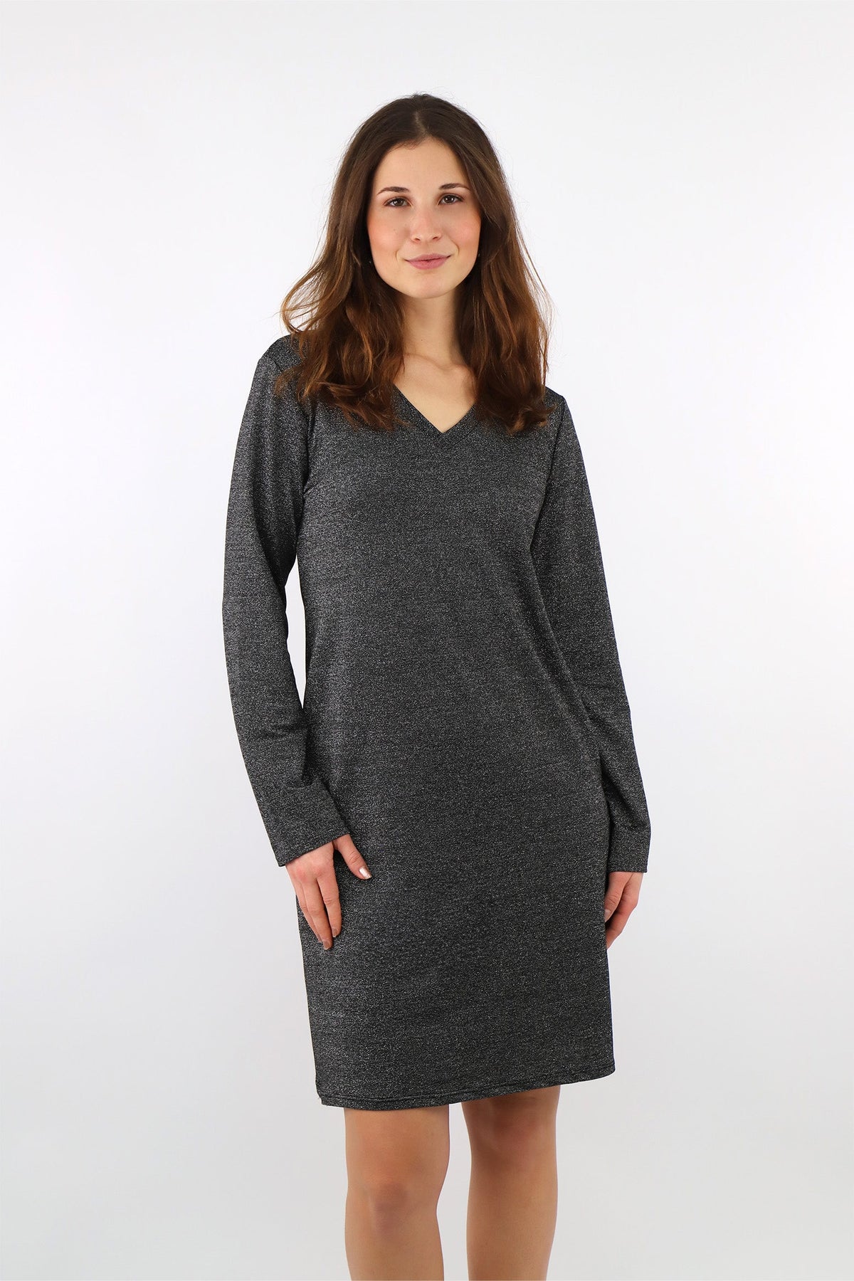 Festliches Lurex Kleid - Schwarz