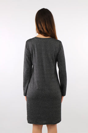 Festliches Lurex Kleid - Schwarz