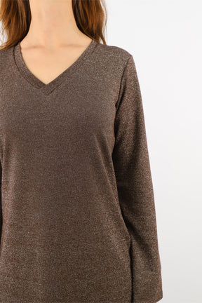 Festliches Lurex Kleid - Braun