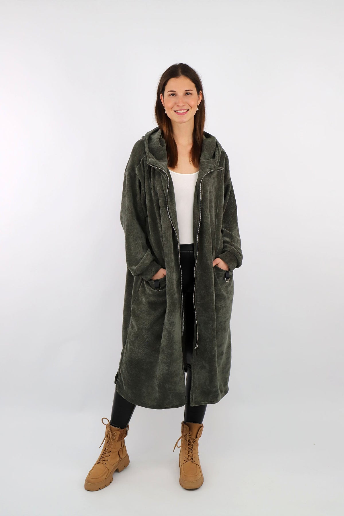 Kord-Mantel "Love & Peace" - Khaki