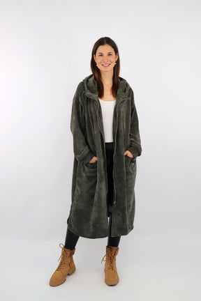 Kord-Mantel "Love & Peace" - Khaki