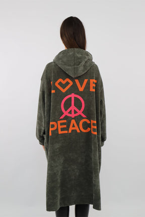 Kord-Mantel "Love & Peace" - Khaki