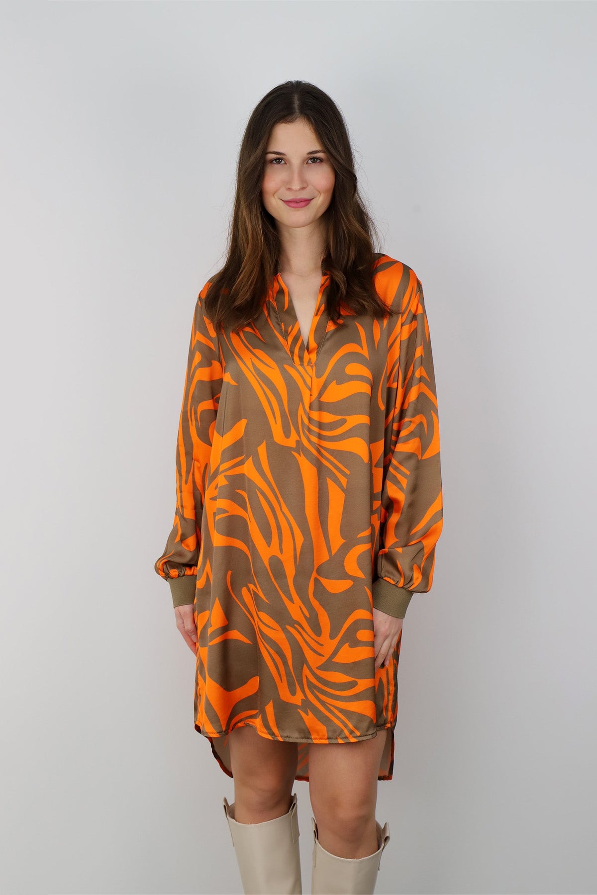 Seidenkleid "Venedig" - Camel