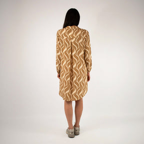 Design Kleid - Beige/Weiß