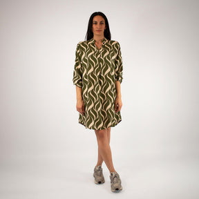Design Kleid - Grün/Weiß