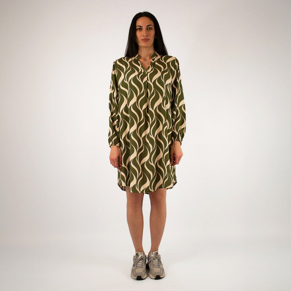 Design Kleid - Grün/Weiß