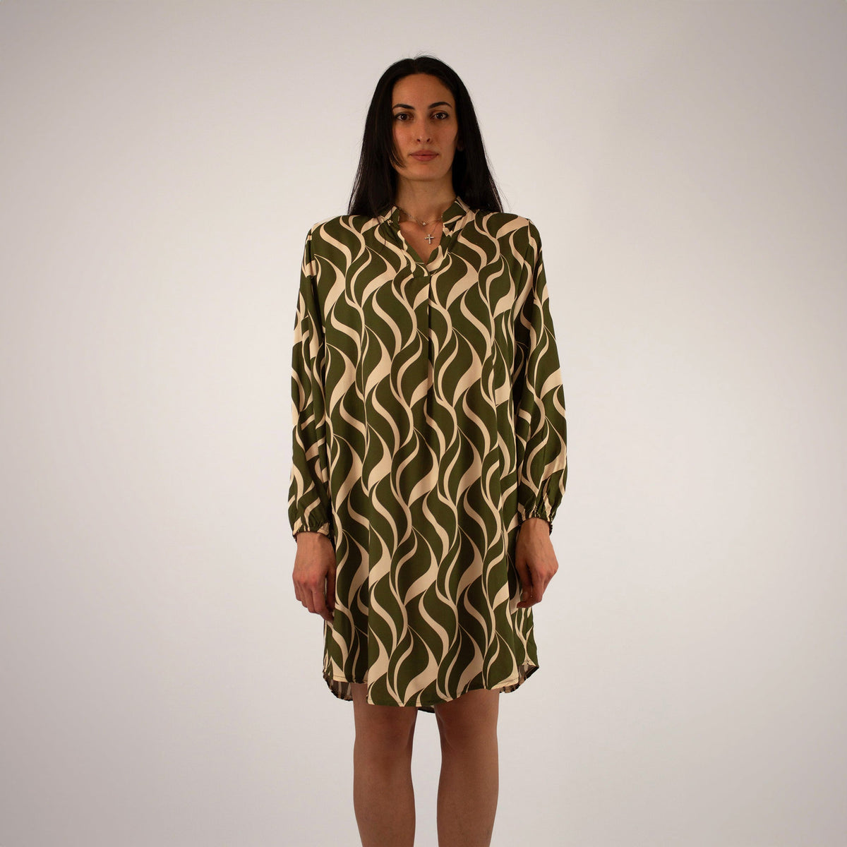 Design Kleid - Grün/Weiß