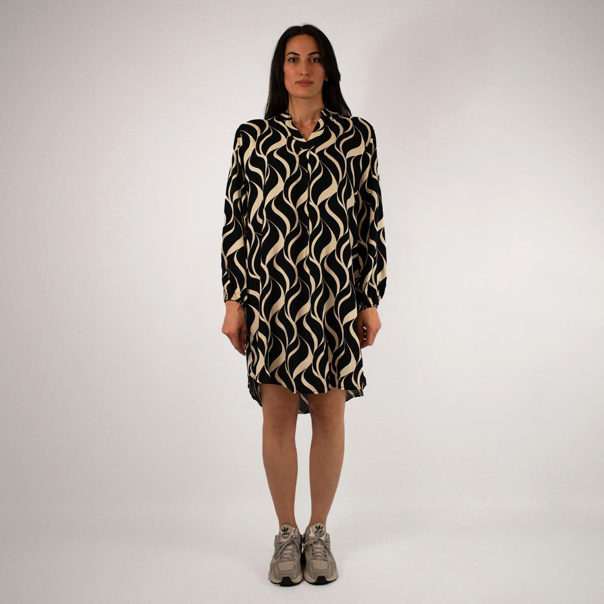 Design Kleid - Schwarz/Weiß
