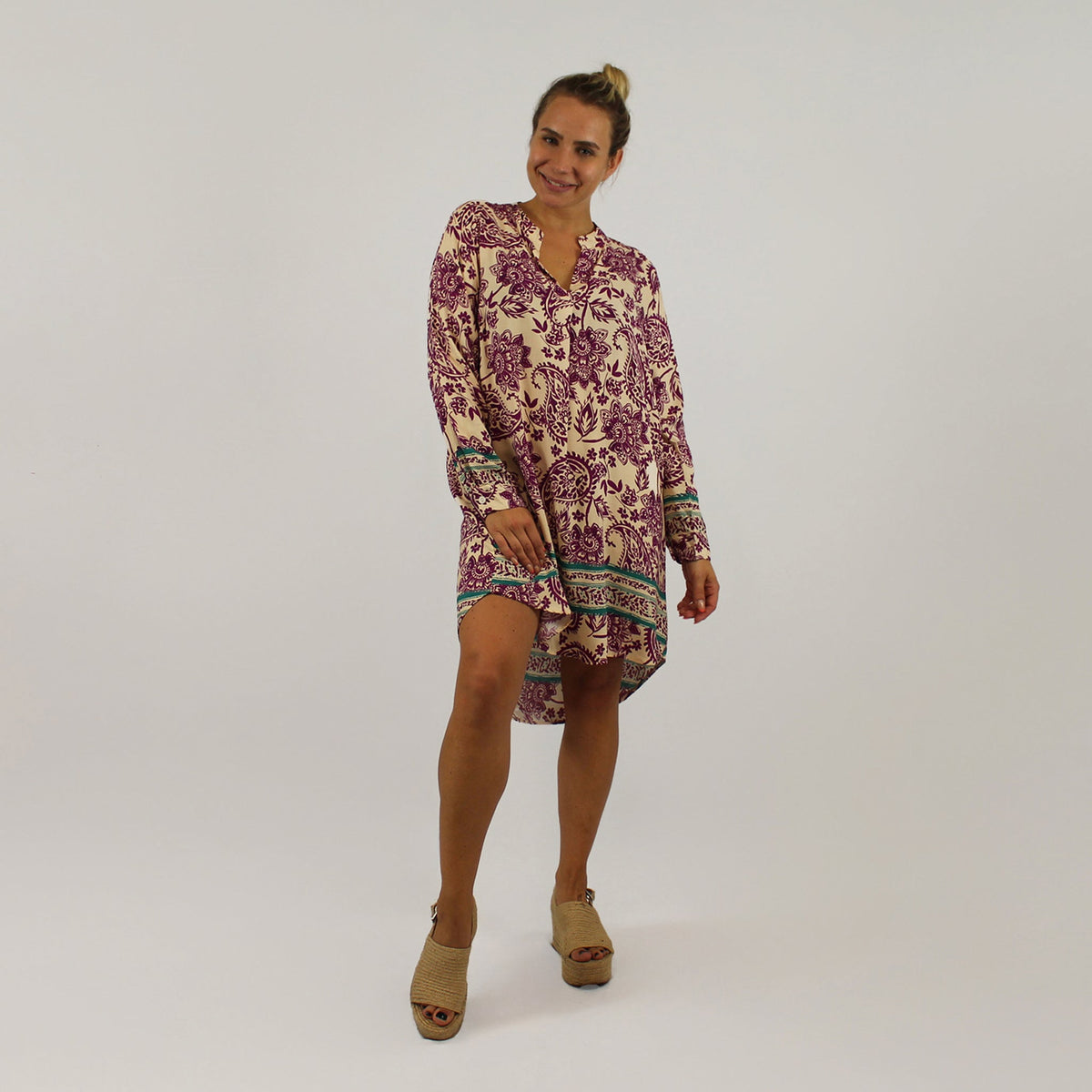 Kleid Paisley-Design - Pink