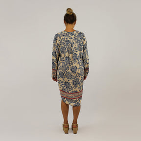 Kleid Paisley-Design - Jeansblau