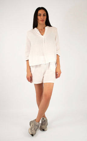 Natürliche Musselin-Bluse - Weiß