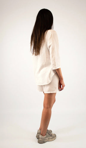 Natürliche Musselin-Bluse - Weiß
