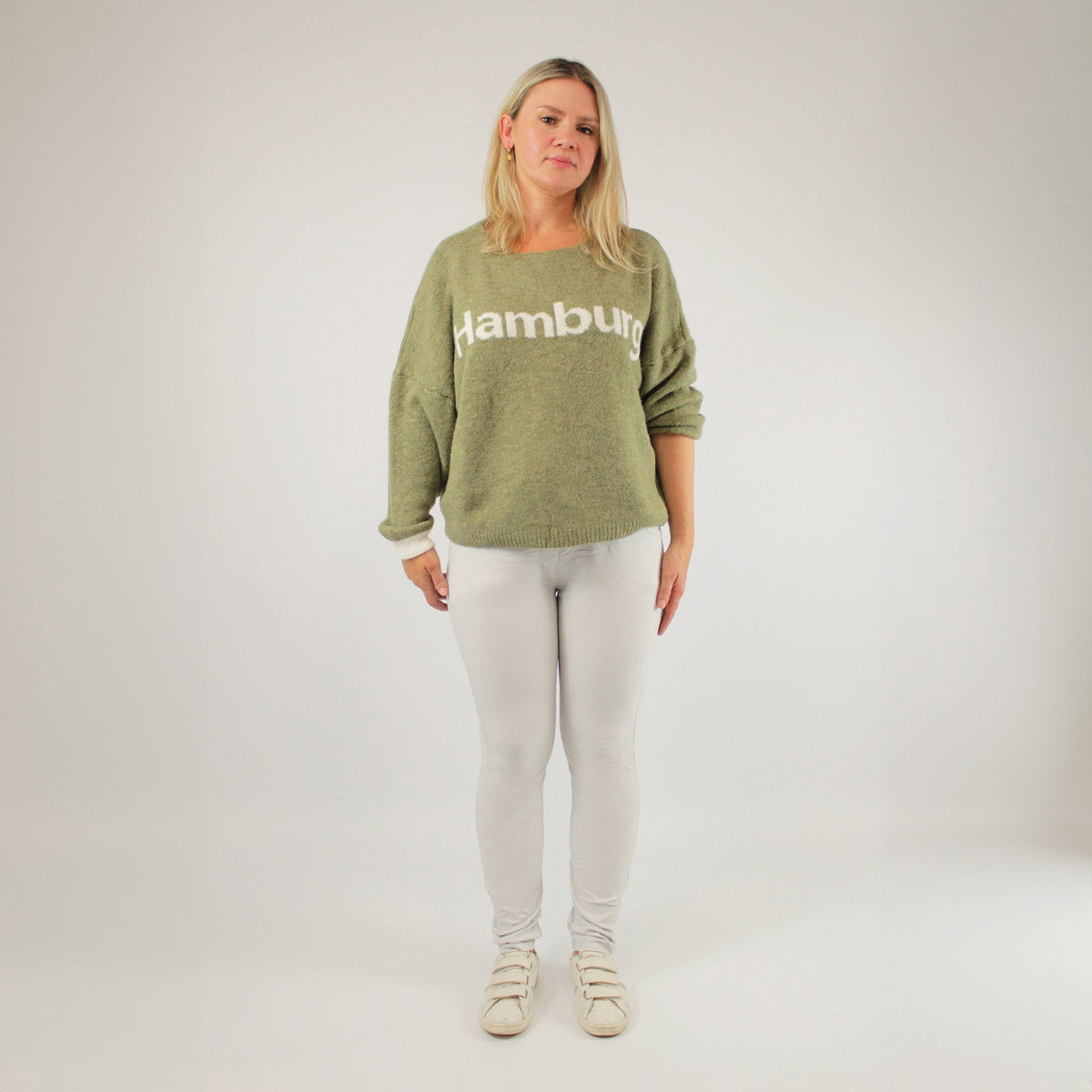 Pullover "Hamburg" Grün/Weiß