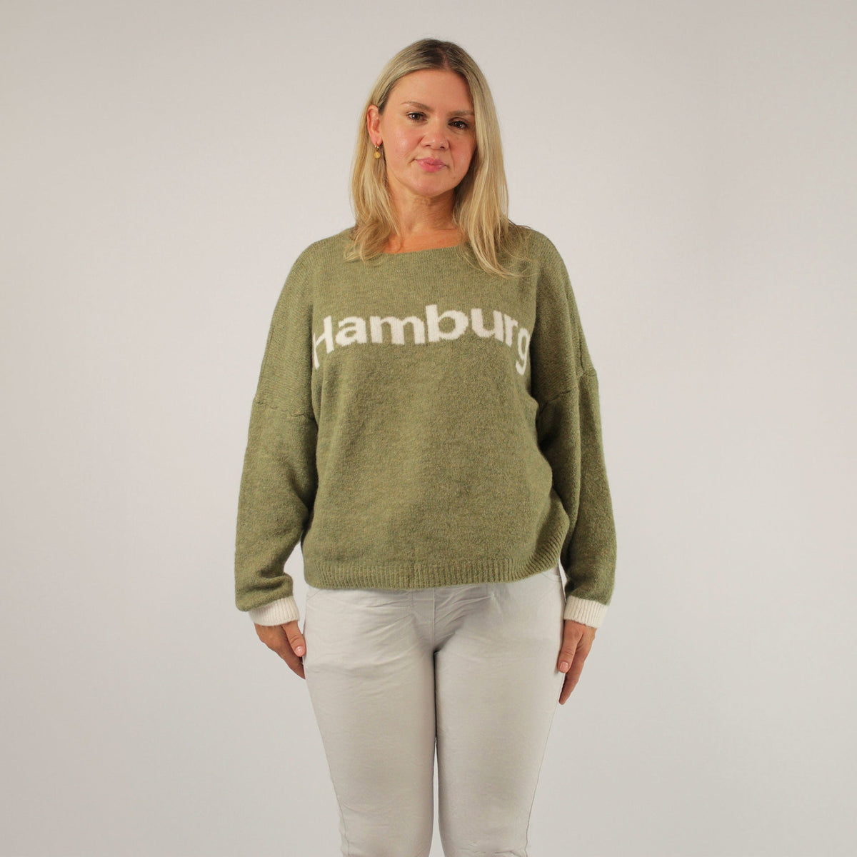 Pullover "Hamburg" Grün/Weiß