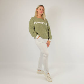 Pullover "Hamburg" Grün/Weiß