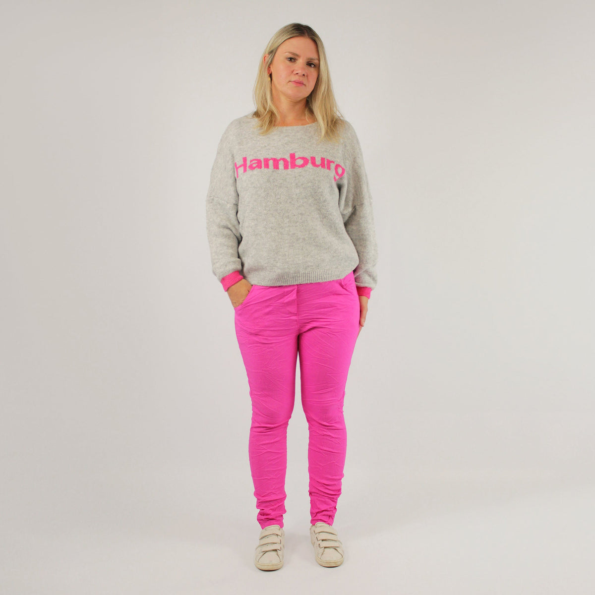 Pullover "Hamburg" Grau/Pink