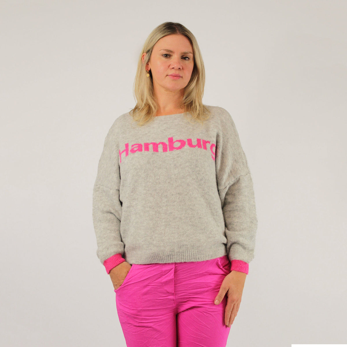 Pullover "Hamburg" Grau/Pink