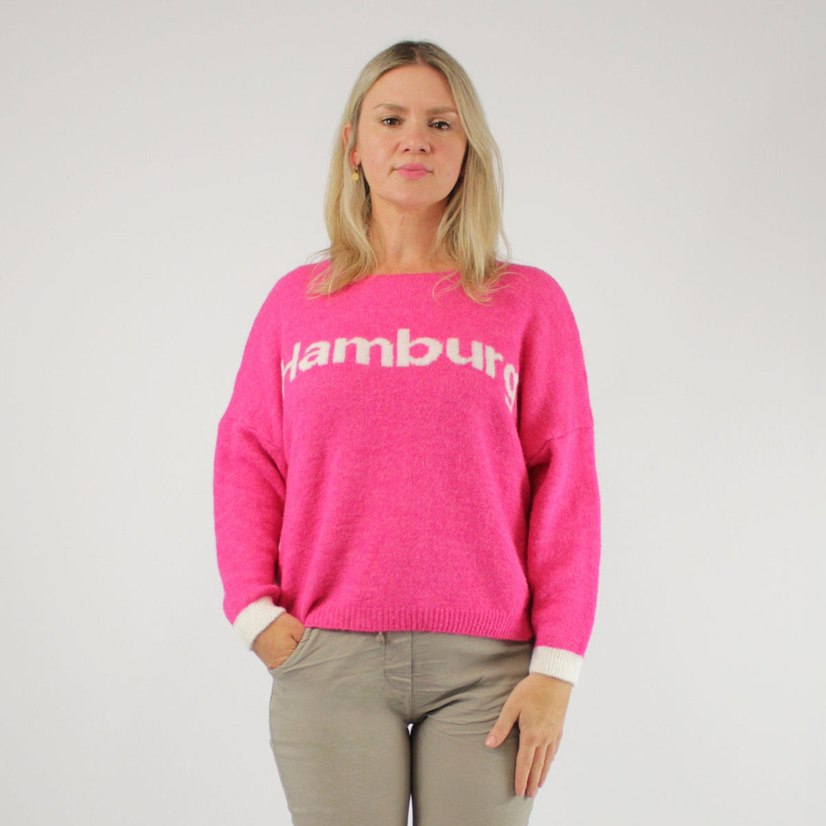 Pullover "Hamburg" Pink/Weiß