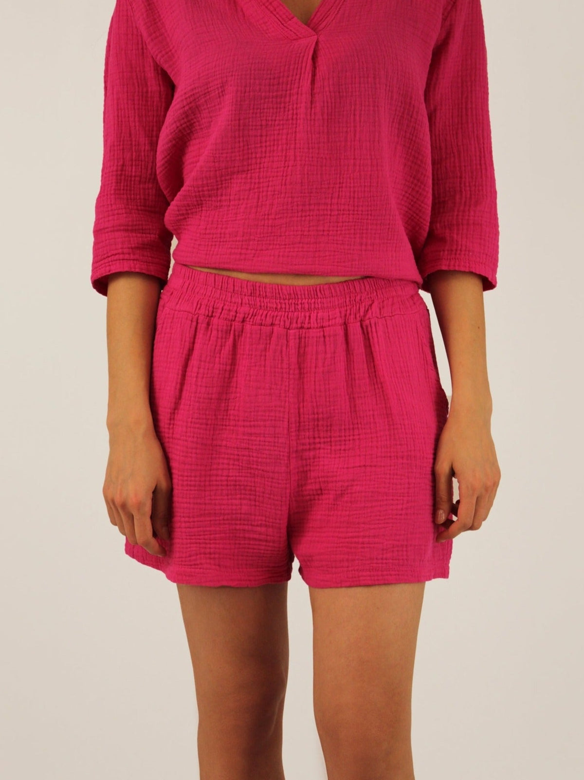 Natürliche Musselin Shorts - Pink