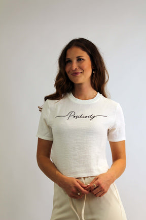 T-Shirt "Positivity" "Weiß"