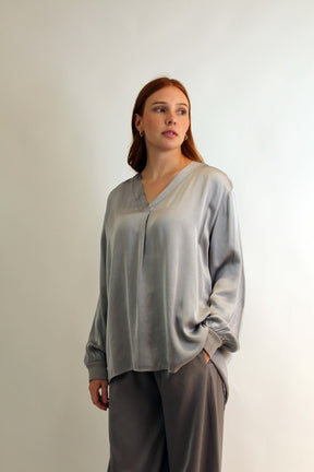 Seiden-Bluse Grau