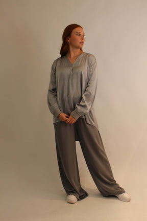 Seiden-Bluse Grau