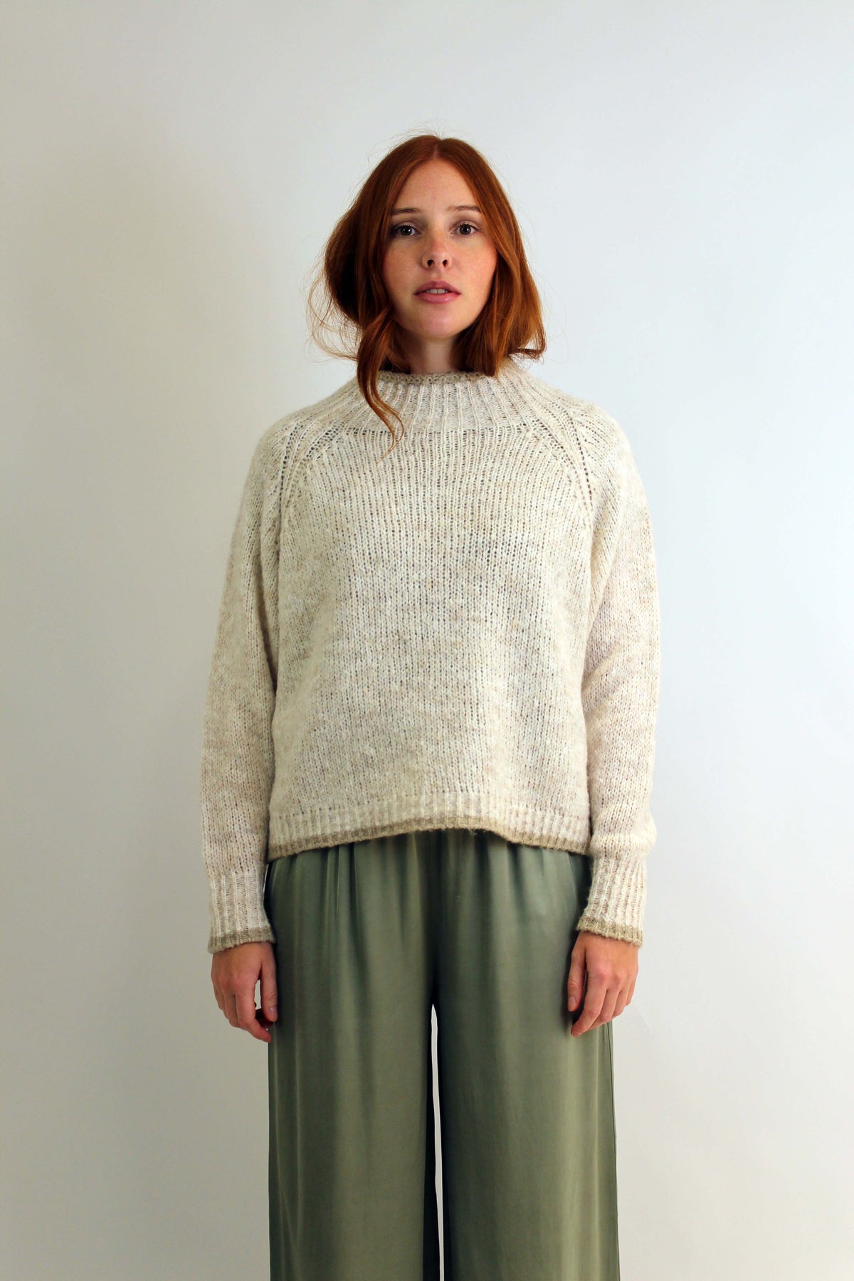 Pullover Stehkragen - Beige