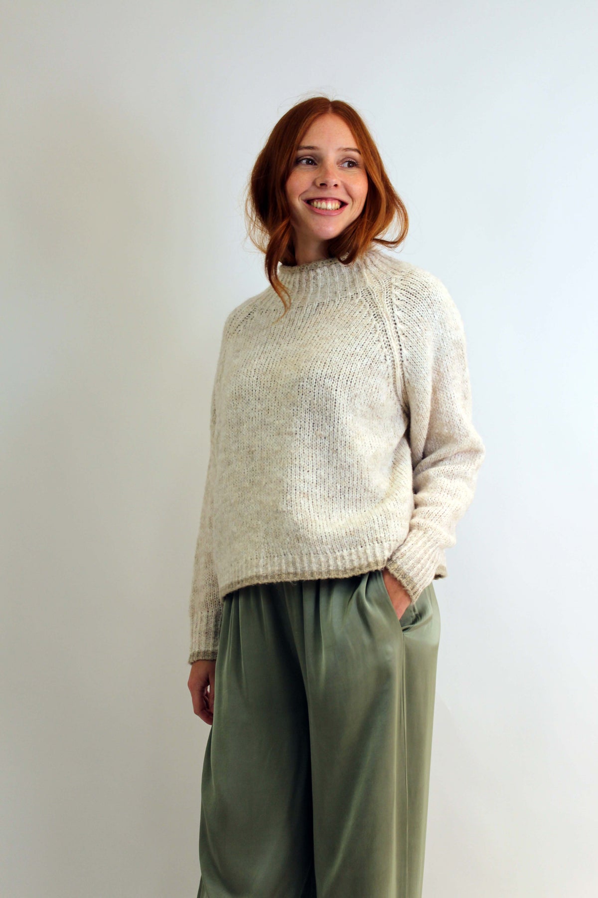 Pullover Stehkragen - Beige