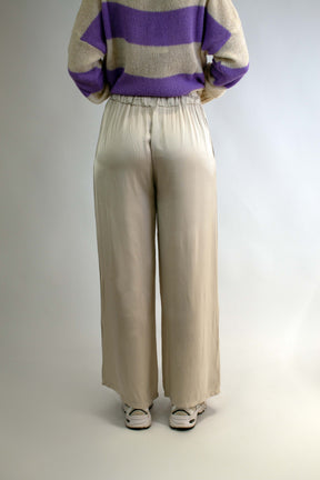 Seiden-Hose Hell Beige