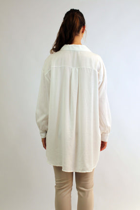 Bluse mit Knopfleiste - Weiß