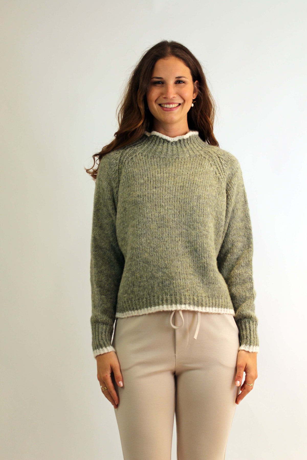 Pullover Stehkragen - Khaki