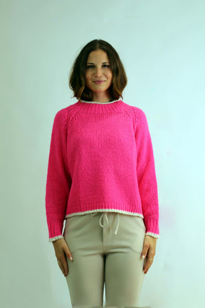 Pullover Stehkragen - Pink