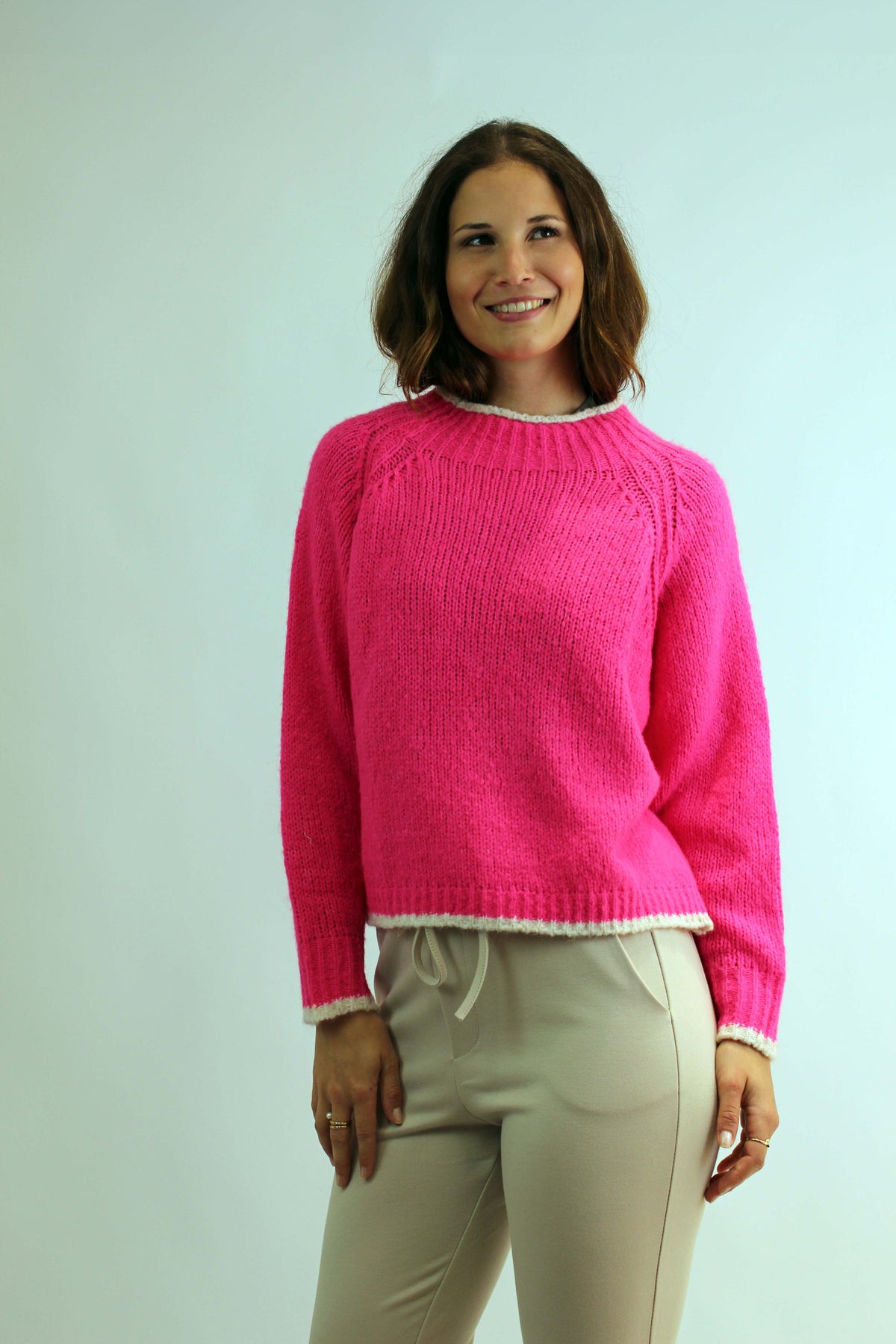 Pullover Stehkragen - Pink