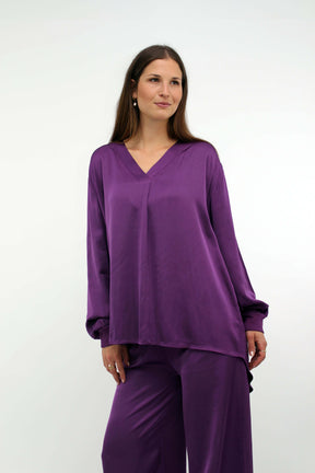 Seiden-Bluse Lila