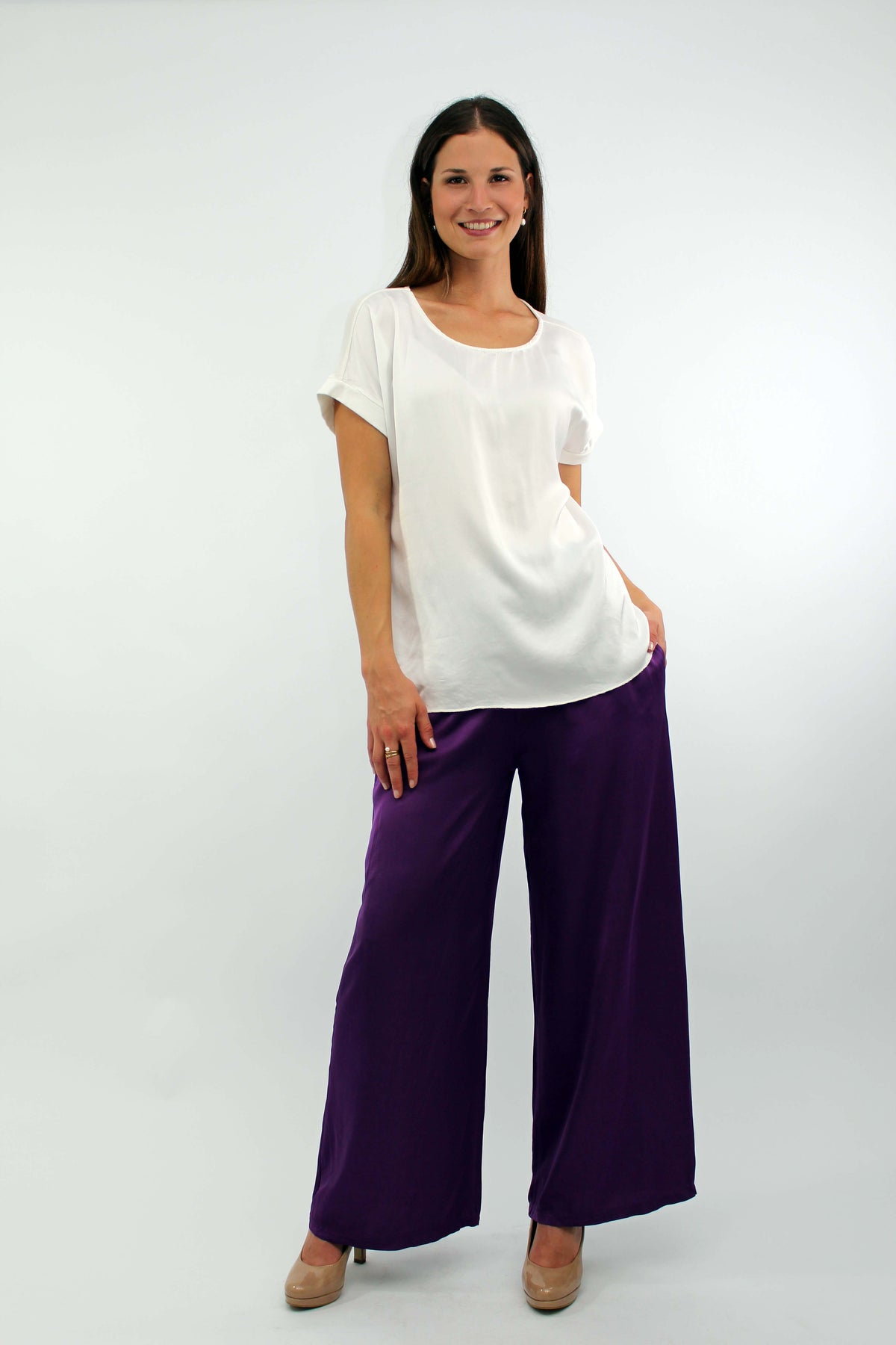 ST Selected Touch Seiden-Shirt Weiß
