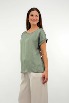 Seiden-Shirt Khaki