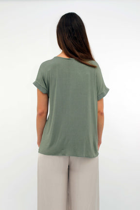 Seiden-Shirt Khaki