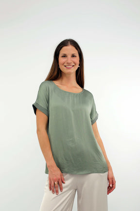 Seiden-Shirt Khaki