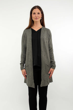 Strickjacke mit Taschen - Khaki