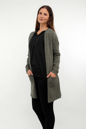 Strickjacke mit Taschen - Khaki