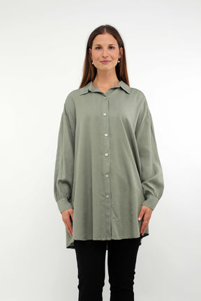 Bluse mit Knopfleiste - Khaki