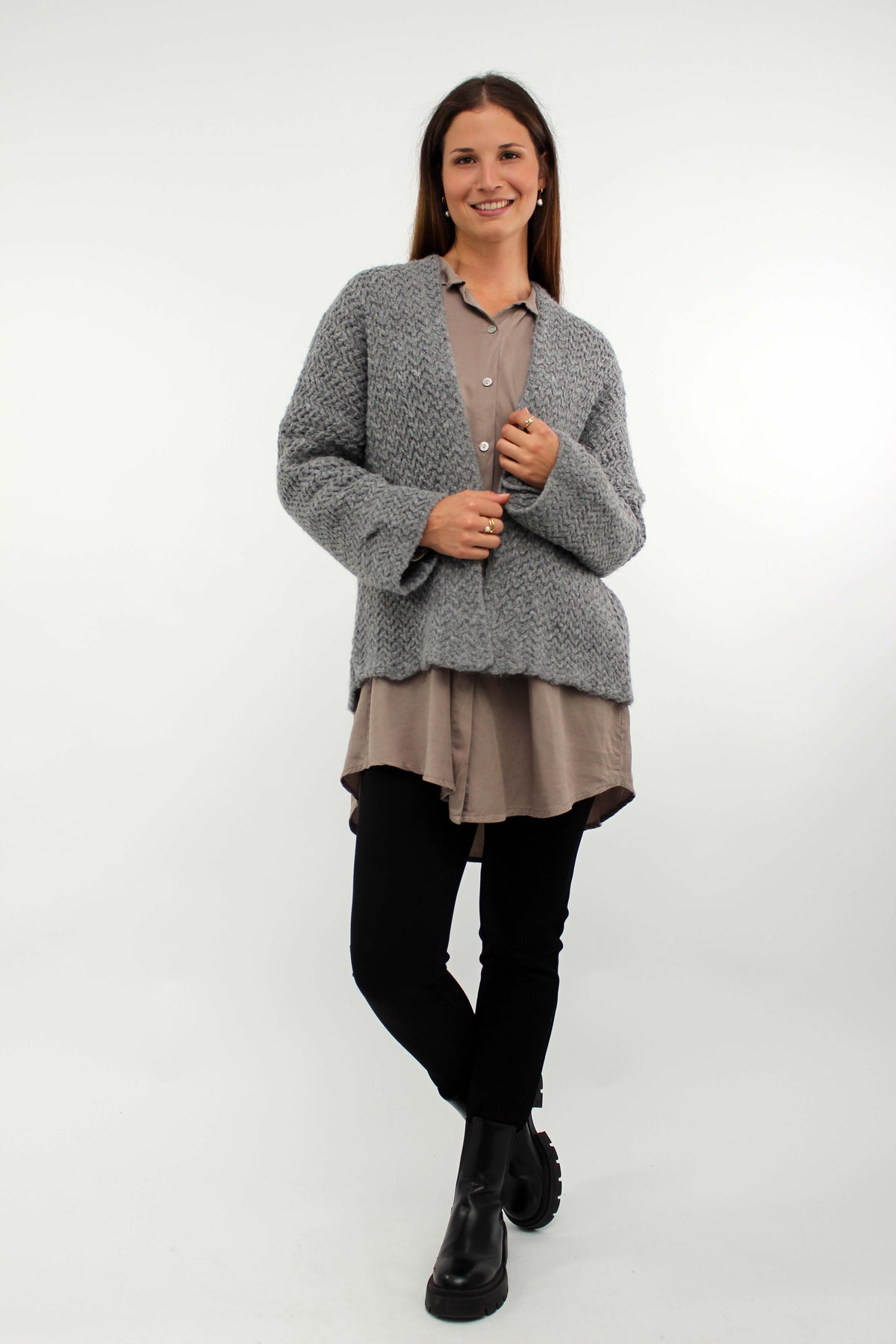 Strickjacke "Fashion" Dunkelgrau