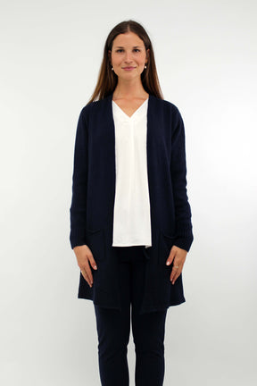 Strickjacke mit Taschen - Dunkelblau