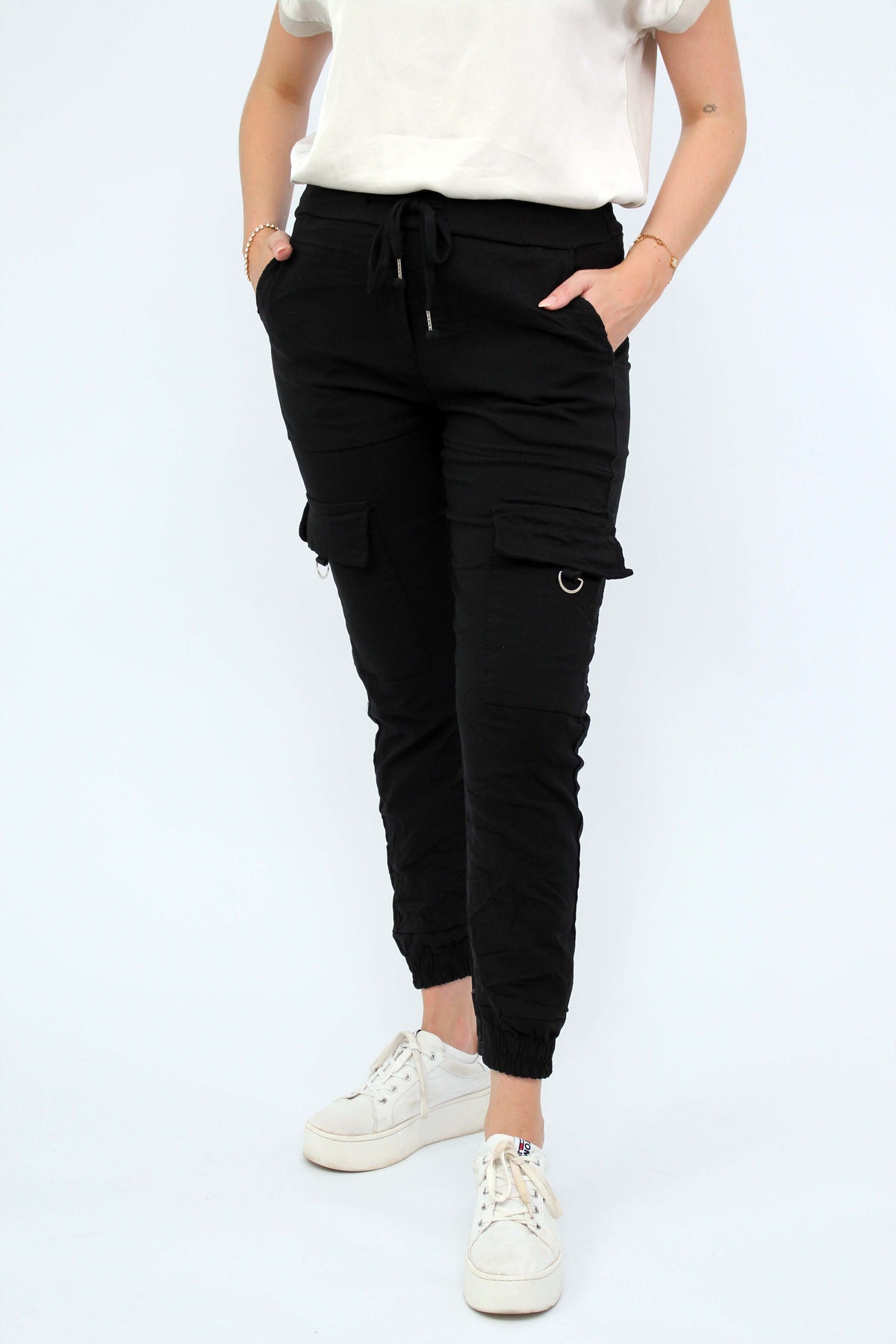 Casual Comfort Cargohose - Schwarz