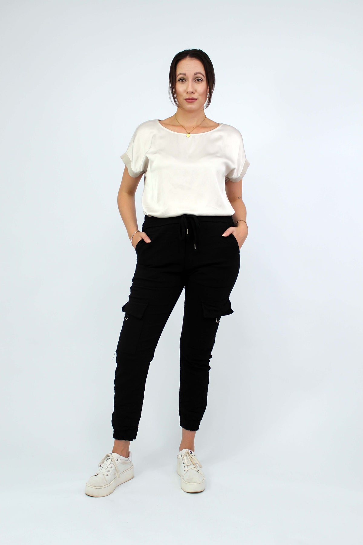 Casual Comfort Cargohose - Schwarz